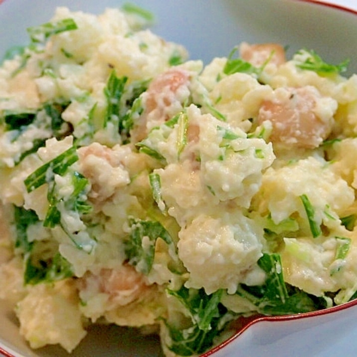 ❤にんにく香る　水菜と大豆のポテトサラダ❤